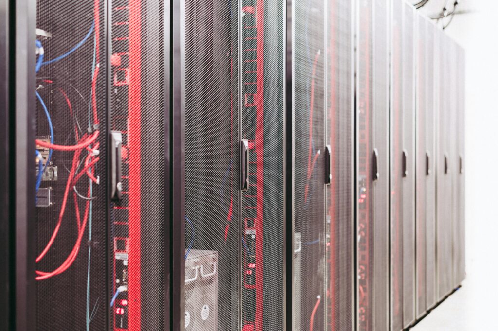 System with various wires managing access to centralized resource of server in data center